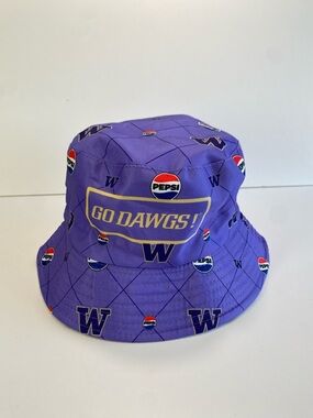 UW Univ Washington Bucket Hat Huskies Pepsi Purple Reversible Seattle